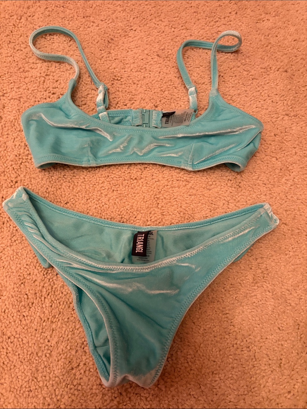 triangl swimwear Aqua Velvet Two-Piece Bikini Set